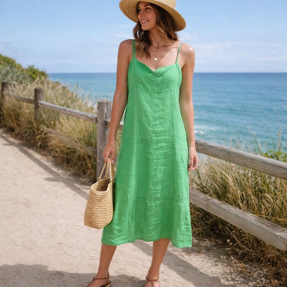 Joie Dresses & Skirts - NWT Joie dress women 4 midi 100% linen summer old money quiet luxury capsule